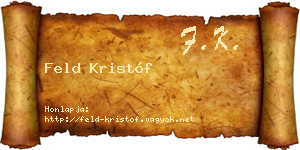 Feld Kristóf névjegykártya