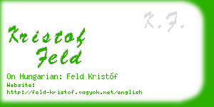 kristof feld business card